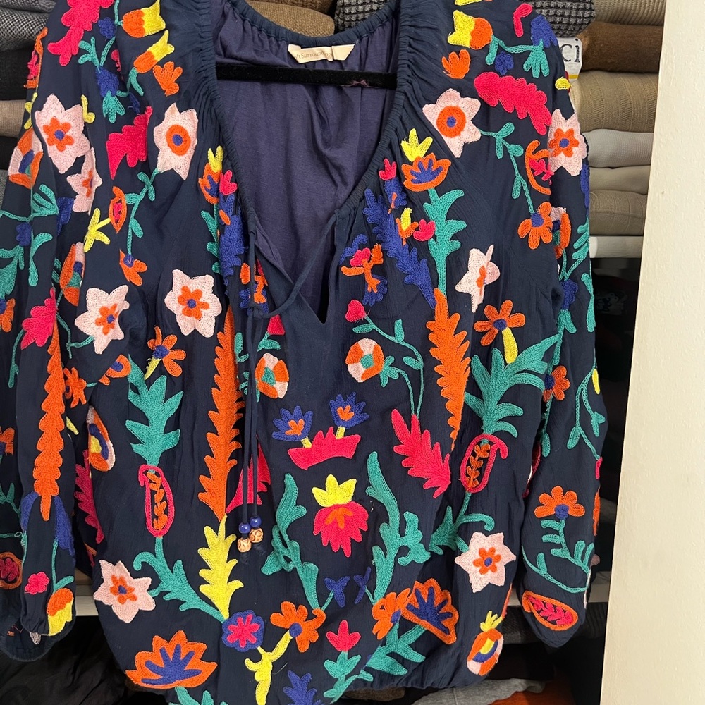 Floral Embroidered Women's Top